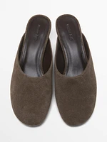 Split suede heeled shoes