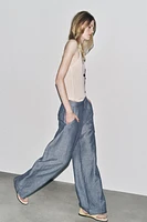 PANTALON JAMBES LARGES AVEC LIN ZW COLLECTION