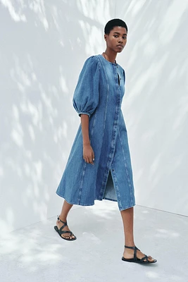 DENIM MIDI DRESS ZW COLLECTION