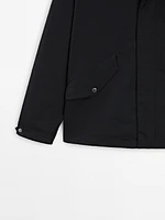 Parka courte avec col en velours côtelé