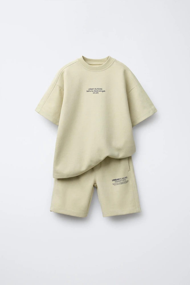 ENSEMBLE INTERLOCK T-SHIRT ET BERMUDA