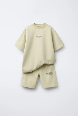 ENSEMBLE INTERLOCK T-SHIRT ET BERMUDA