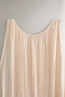 PLEATED SATEEN NIGHTGOWN