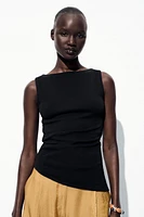 ASYMMETRICAL RUCHED T-SHIRT