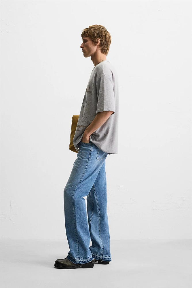 T-SHIRT EN MAILLE IMPRIMÉ DÉLAVÉ