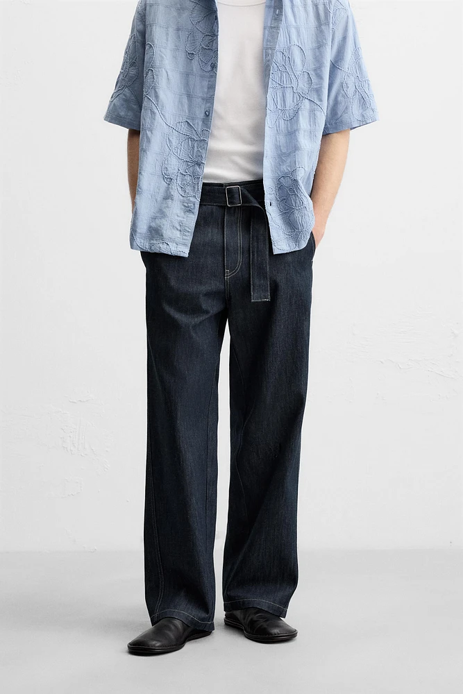 JEAN STRAIGHT FIT À CEINTURE
