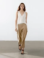 Flowing double fabric top