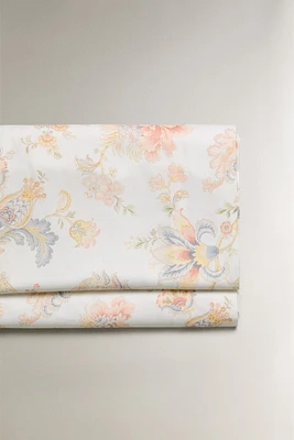 FLORAL PRINT SATEEN FLAT SHEET