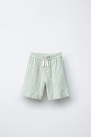 TEXTURED PLAID SHORTS