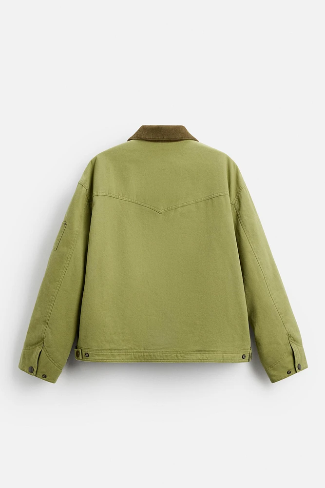 CONTRASTING COLLAR JACKET