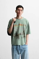 T-SHIRT EN MAILLE IMPRIMÉ DÉLAVÉ