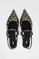 STUDDED FLAT SLINGBACKS