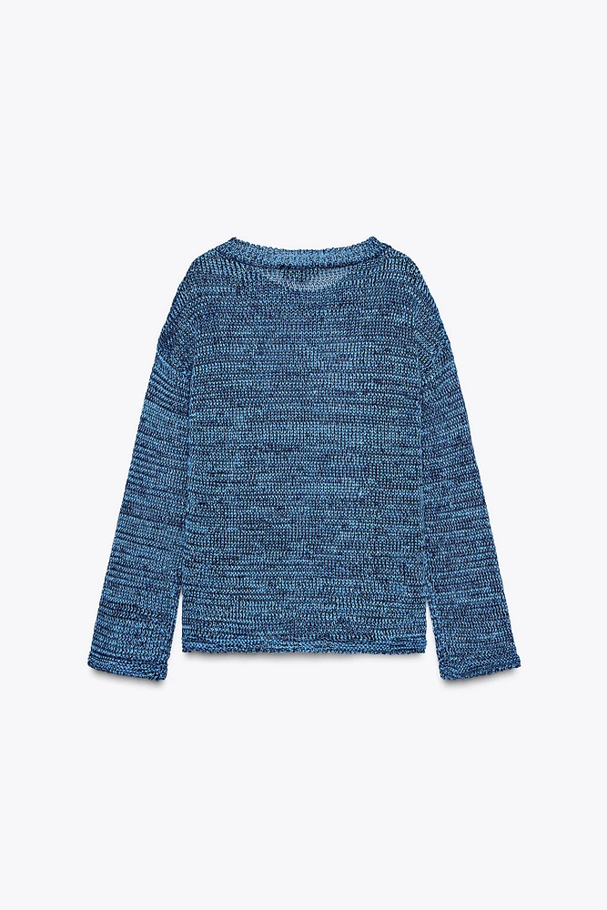 RIBBON TRIM KNIT SWEATER