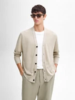 Linen blend V-neck cardigan