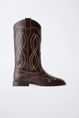 LEATHER COWBOY BOOTS