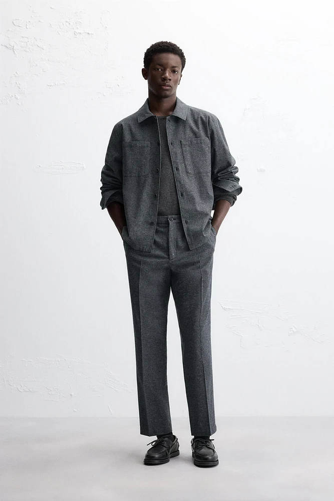 SLIM FIT STRUCTURED PANTS
