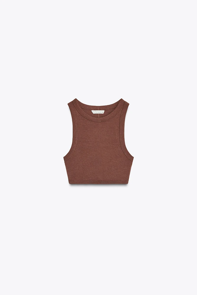 STRAPPY RIBBED TOP