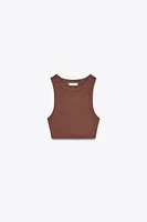 STRAPPY RIBBED TOP