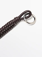 Nappa leather charm key ring with knots