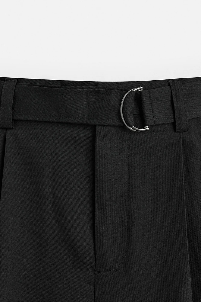 PLEATED PANTS WITH BELT