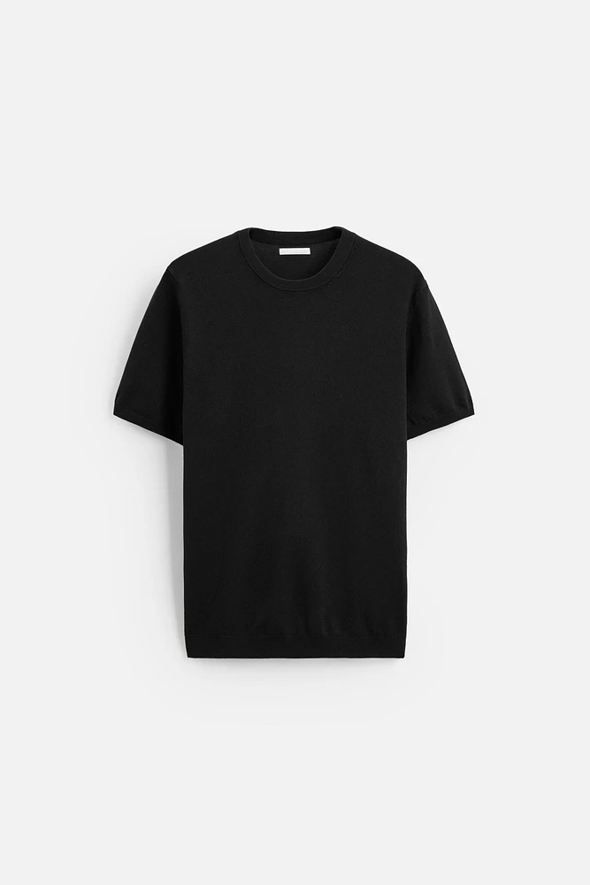 VISCOSE BLEND KNIT T-SHIRT