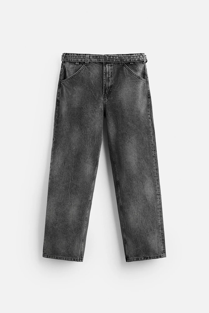 BELTED RELAXED FIT JEANS