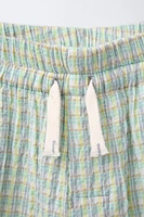 TEXTURED PLAID SHORTS