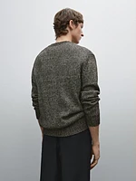 Pull en maille chinée de coton mélangé