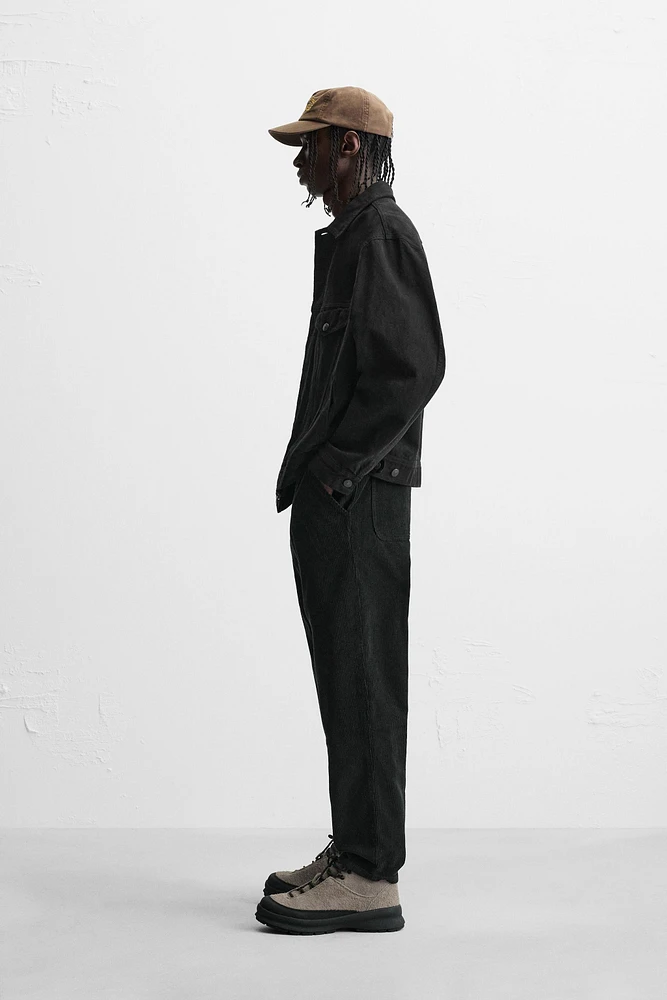 PANTALON COUPE CAROTTE EN DRAP