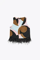 FEATHER PRINT TOP