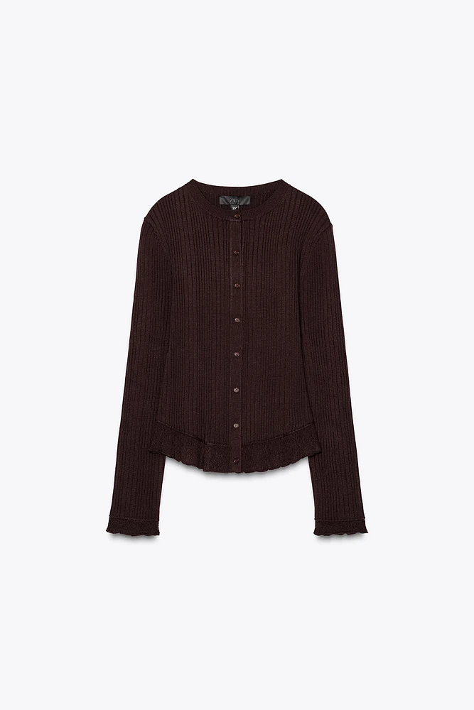 RIBBED KNIT CARDIGAN