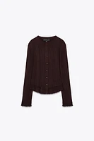 RIBBED KNIT CARDIGAN