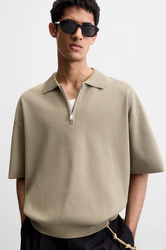 RELAXED FIT KNIT POLO SHIRT