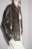 BLOUSON BOMBER EN CUIR 100 % ZW COLLECTION LIMITED EDITION