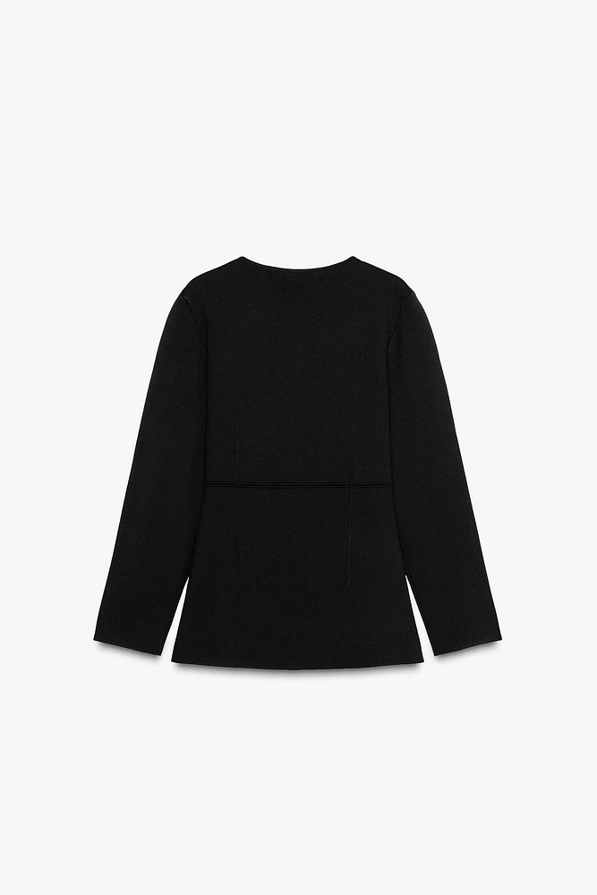 FITTED LONG KNIT JACKET