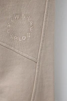 EMBROIDERED STRAIGHT PLUSH PANTS