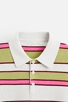 STRIPED KNIT POLO SHIRT