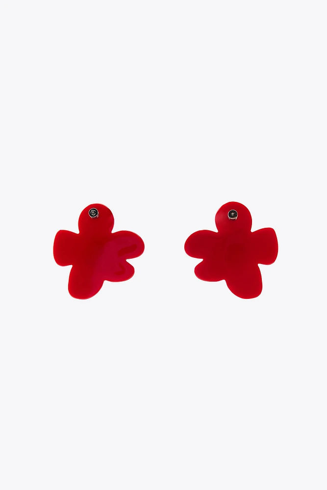 CONTRAST FLOWER EARRINGS
