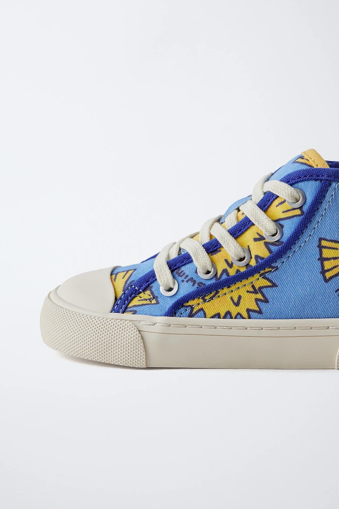 PRINTED HIGH-TOP SNEAKERS