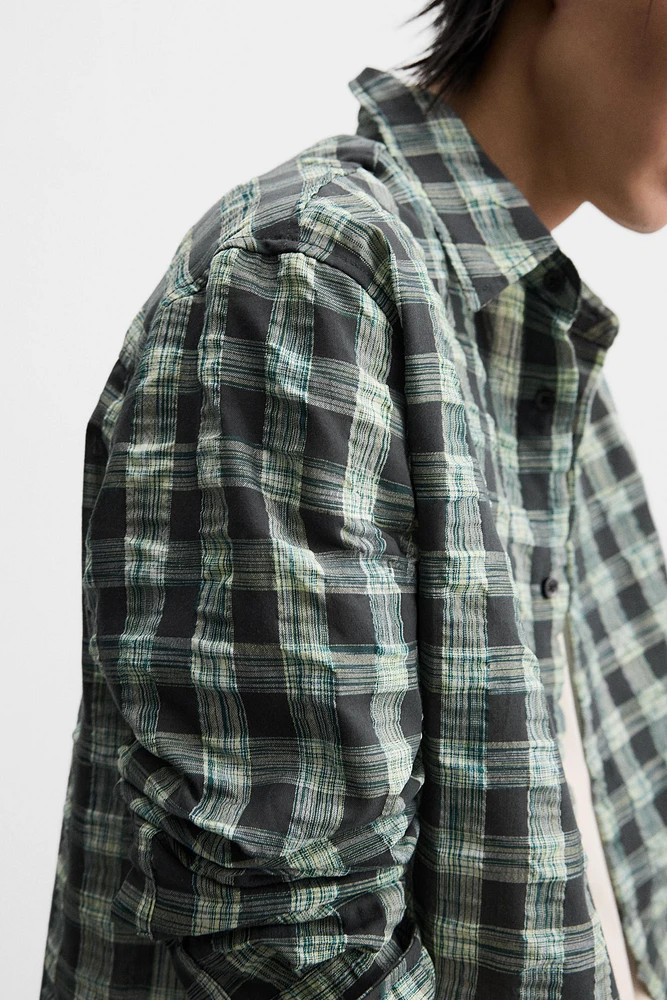 CHEMISE À CARREAUX EFFET FROISSÉ
