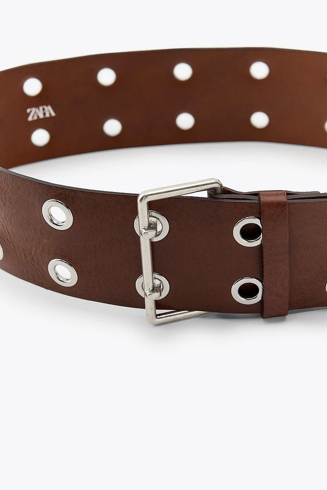 STUDDED LEATHER BELT