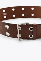 STUDDED LEATHER BELT