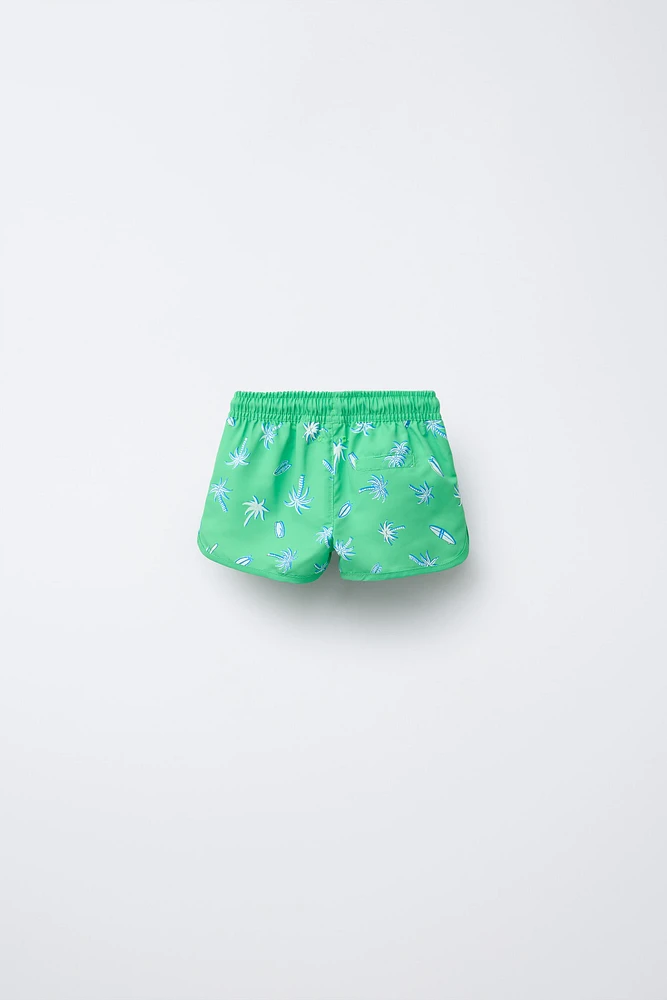 2-6 YEARS / PALM TREE SWIM SHORTS