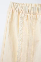 POPLIN LACE PANTS
