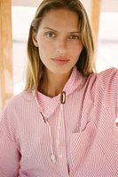 STRIPED HIGH NECK SHIRT