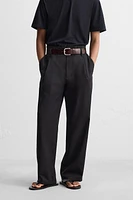WIDE FIT COTTON-VISCOSE PANTS