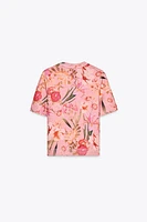 FLORAL PRINT KNIT TOP