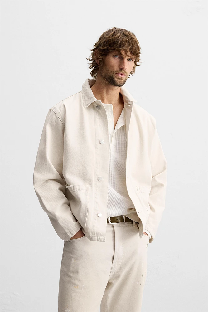 SURCHEMISE EN DENIM DÉLAVÉ
