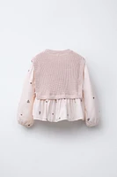 COMBINATION KNIT VEST AND SHIRT