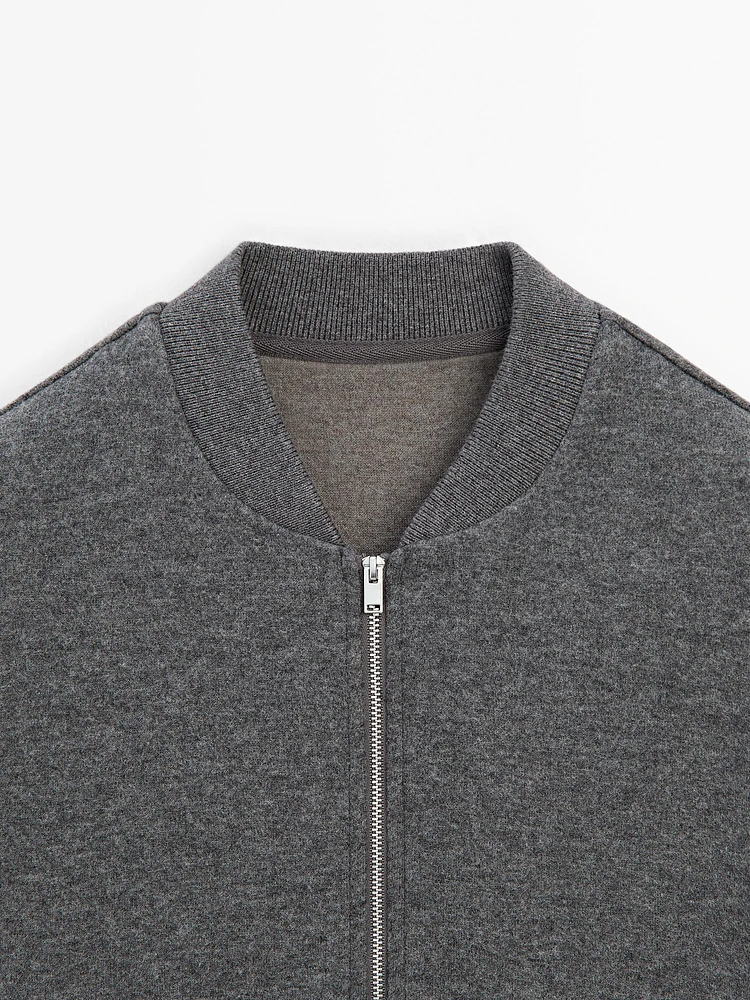Double wool blend bomber jacket